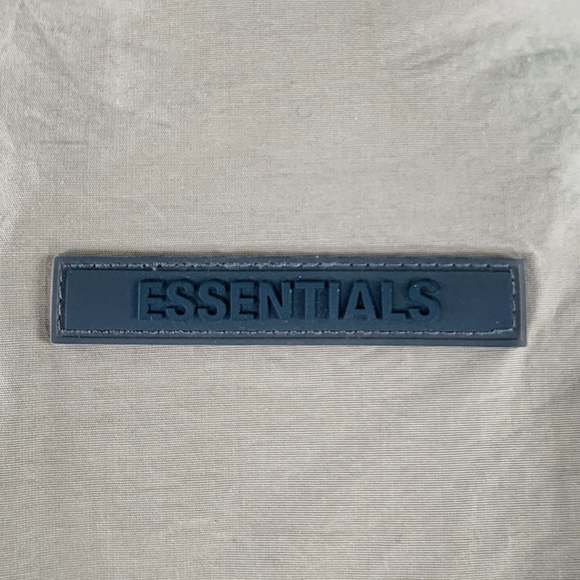 ESSENTIALS Tan Cotton Nylon Logo Half Zip Jacket - Picture 5 of 8